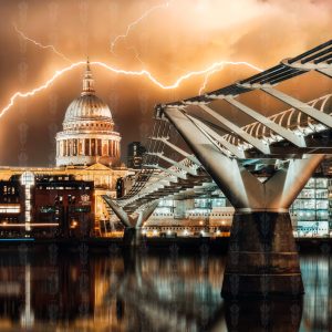 Fine Art Print – Lightning Over St. Paul's - Power and Precision