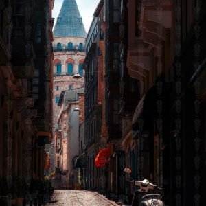 Fine Art Print – Galata Tower Through the Streets - Istanbul's Timeless Charm