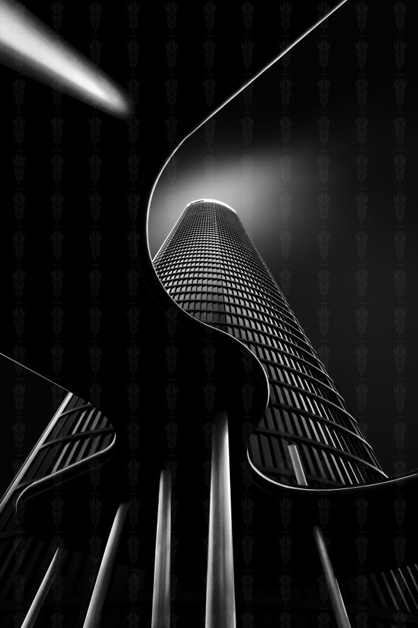 Fine Art Print – Monochrome Majesty: Cuatro Torres Business Area