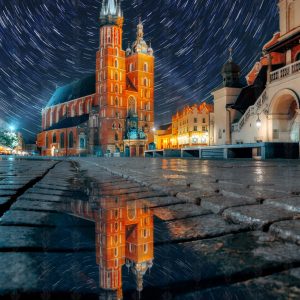 Fine Art Print – Celestial Reflections - St. Mary's Basilica Under the Stars