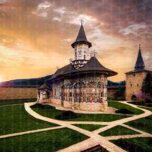 Fine Art Print – Sucevița Monastery at Sunrise - A Glimpse of Romanian Heritage