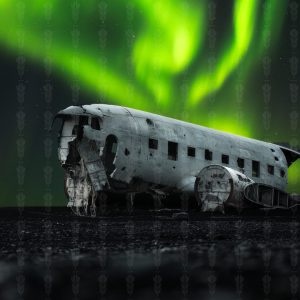 Fine Art Print – Eternal Echoes - DC-3 Wreckage Under the Northern Lights