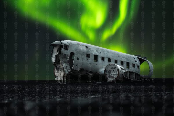 Fine Art Print – Eternal Echoes - DC-3 Wreckage Under the Northern Lights