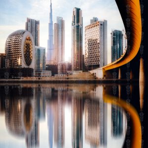 Fine Art Print – Urban Reflections - Dubai's Skyline in Symmetry