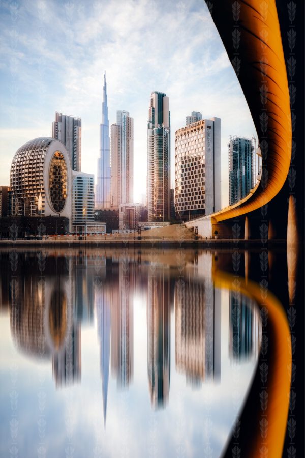 Fine Art Print – Urban Reflections - Dubai's Skyline in Symmetry