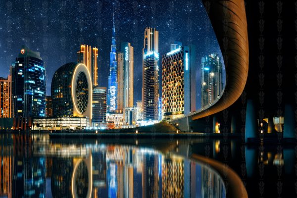 Fine Art Print – Starlit Reflections - Dubai's Skyline at Night