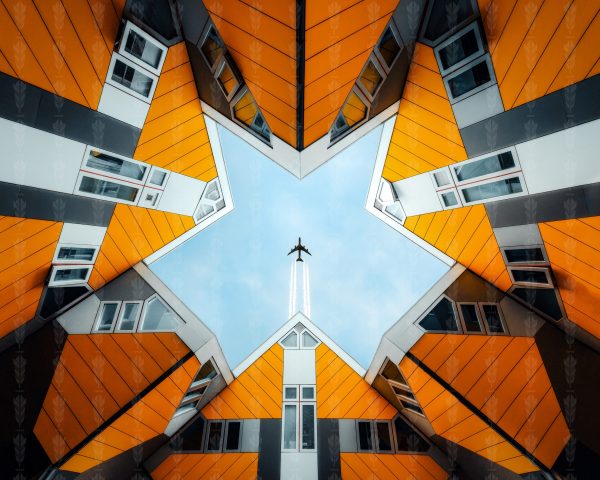 Fine Art Print – Flight Over Rotterdam's Iconic Cube Houses