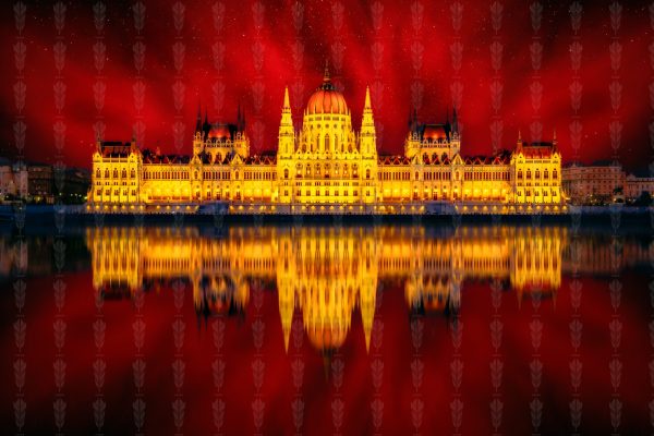 Fine Art Print – Code Red - Aurora Over Budapest Parliament