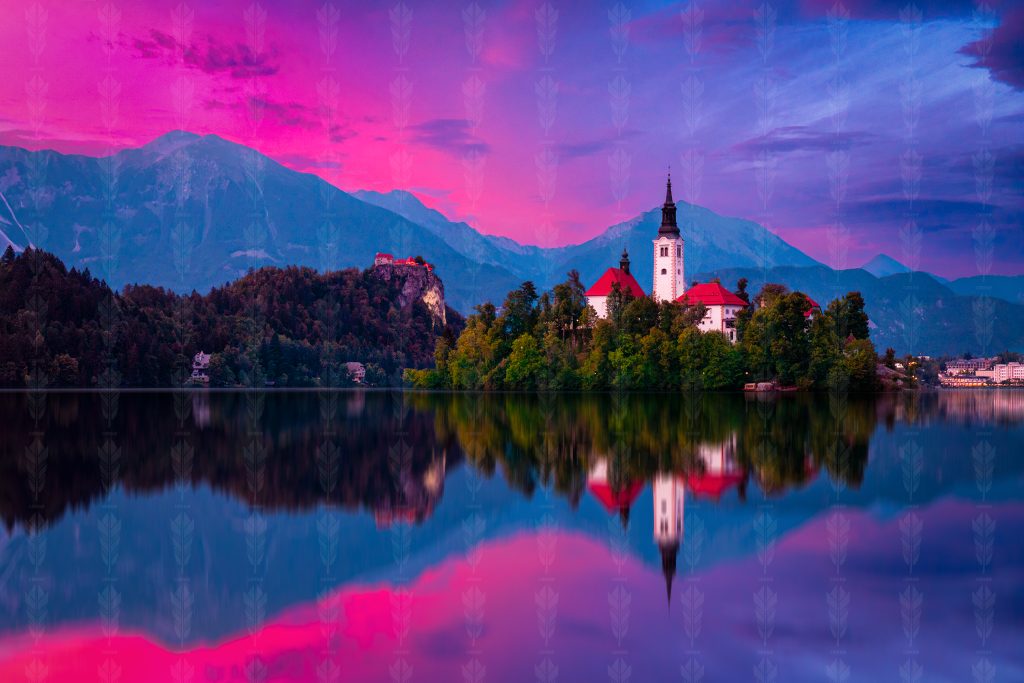 Twilight Reverie – Sunset Over Lake Bled