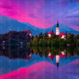 Fine Art Print – Reflections of Tranquility: Lake Bled at Sunset