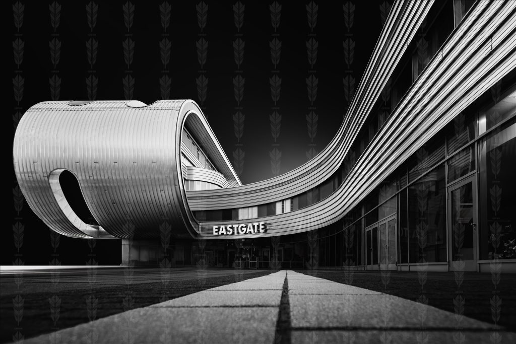 Steel Silence – The Curve of Eastgate in Monochrome