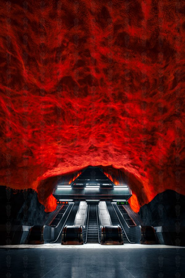 The Descent of Fire – Solna Centrum Station, Stockholm