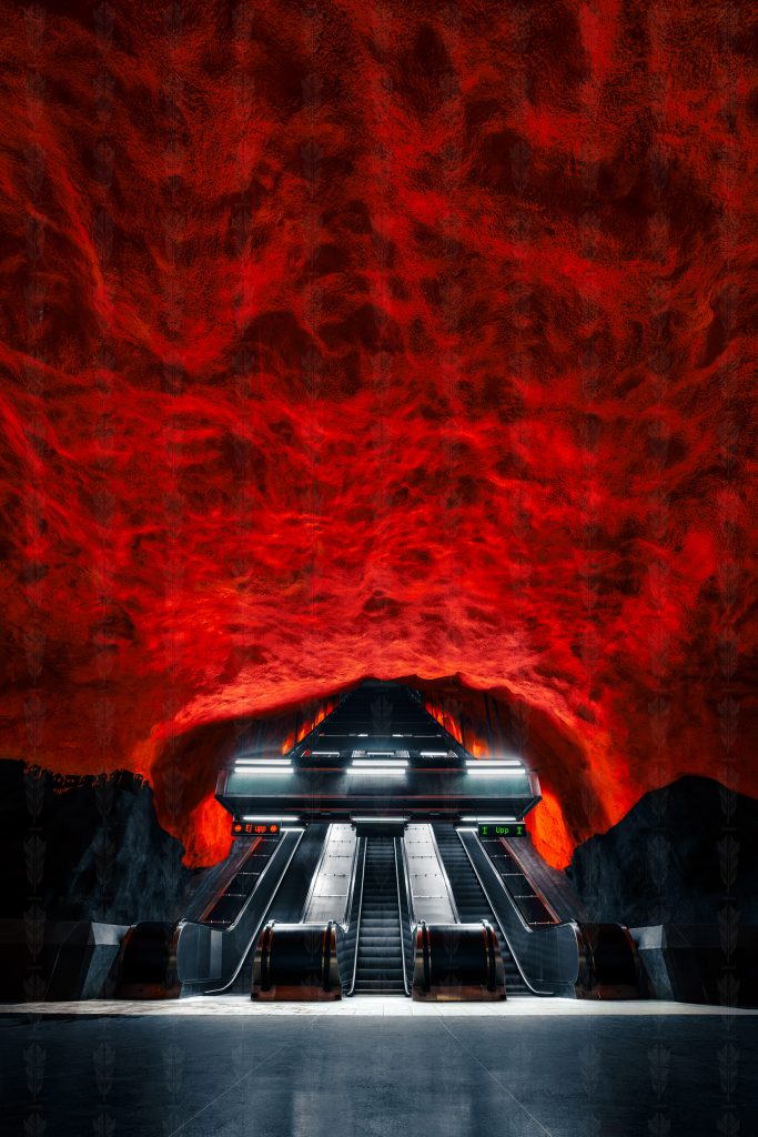 The Descent of Fire – Solna Centrum Station, Stockholm