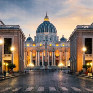 Dawn of Reverence – St. Peter’s Basilica, Vatican City