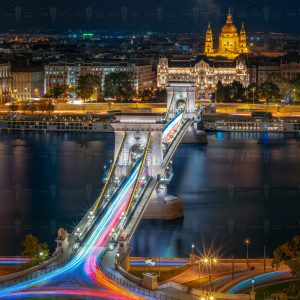 Lightstream Over the Danube – Chain Bridge, Budapest
