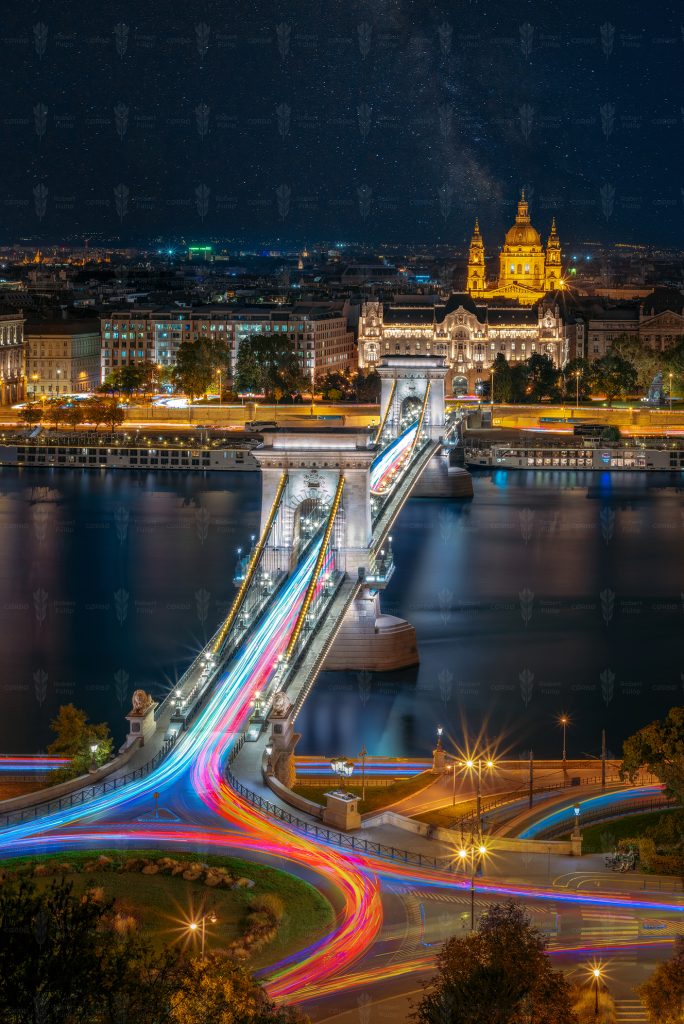 Lightstream Over the Danube – Chain Bridge, Budapest