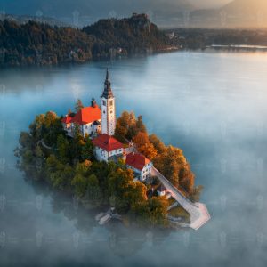Stillness in the Mist – Lake Bled, Slovenia